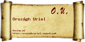 Országh Uriel névjegykártya
